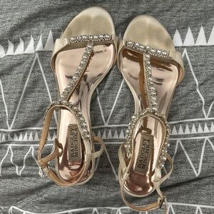 Badgley Mischka Yadira Bridal T-Strap Wedge Sandal - Size 9